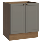 Gabinete Bajo 70 cm 2 Puertas Sin Encimera Marrón/Gris Vik Madesa