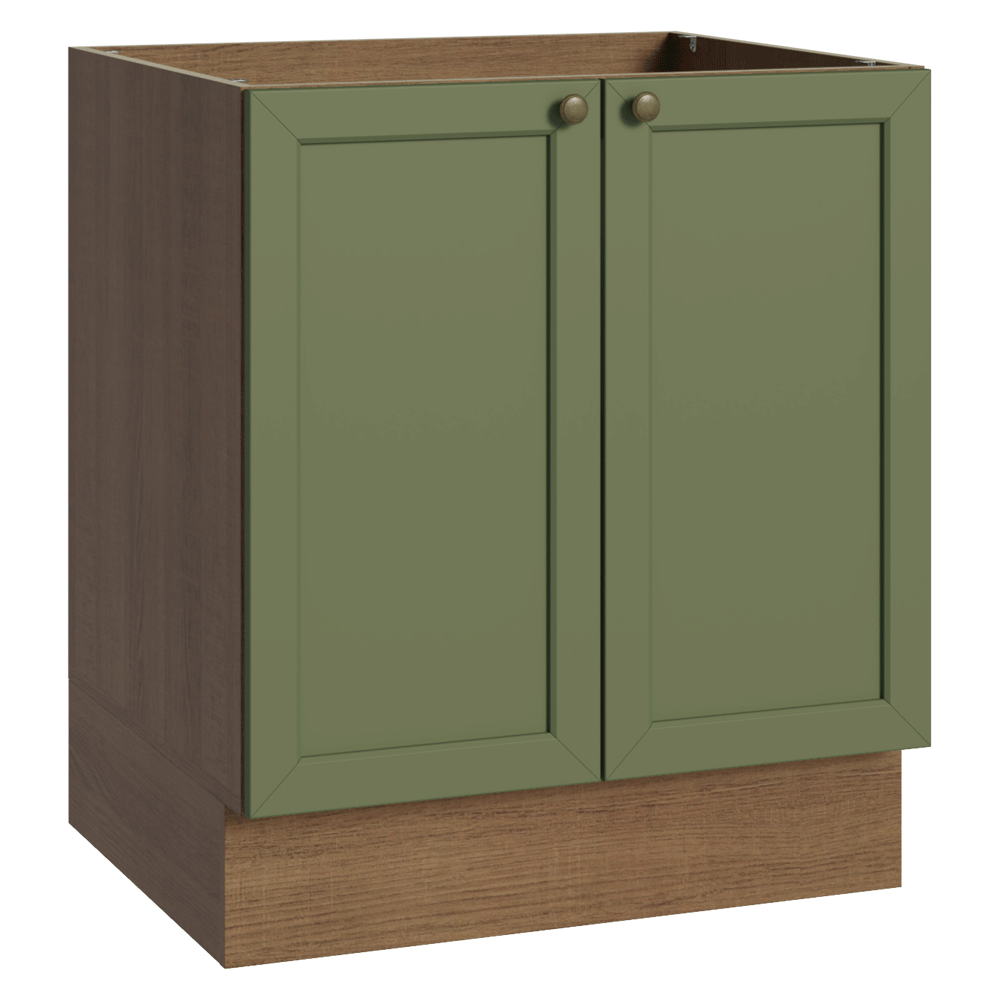Gabinete Bajo 70 cm 2 Puertas Sin Encimera Marrón/Verde Vik Madesa