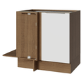Gabinete Bajo Esquinero 80 cm 1 Puerta Sin Encimera Marrón/Blanco Stella Madesa