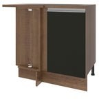 Gabinete Bajo Esquinero 102 cm 1 Puerta Marrón/Negro Glamy Madesa