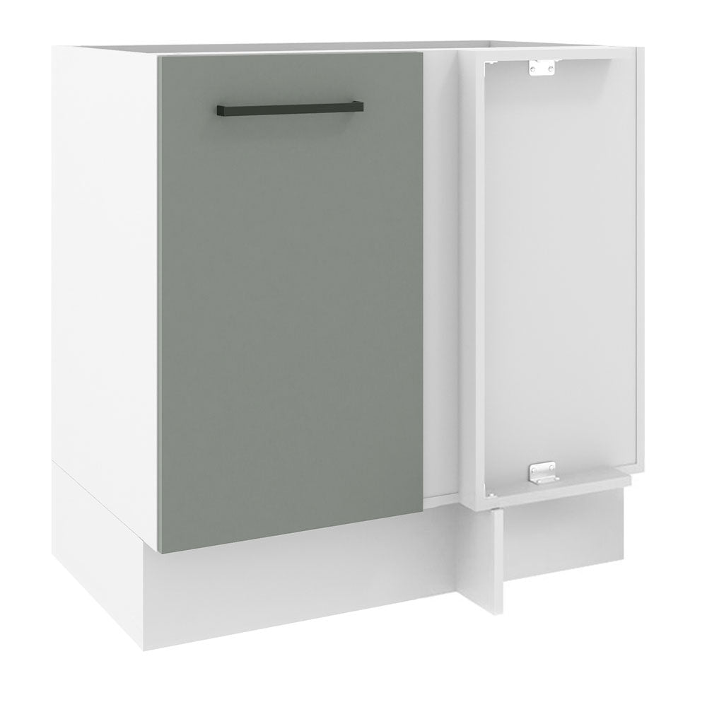 Gabinete Bajo de Esquina de Cocina 60 de Profundidad con 1 Puerta (Sin Encimera) Agata Blanco/Gris