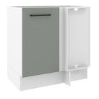 Gabinete Bajo Esquinero 80 cm 1 Puerta Sin Encimera Blanco/Gris Agata Madesa