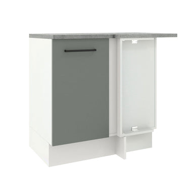 Gabinete Bajo Esquinero 102 cm 1 Puerta Blanco/Gris Agata Madesa