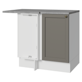 Gabinete Bajo Esquinero para Línea de 60 cm Profundidad (Con Encimera) Blanco/Gris Vik Madesa