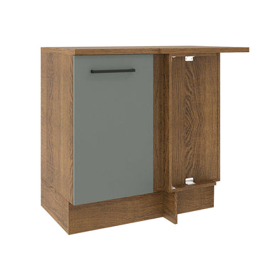 Gabinete Bajo Esquinero 102 cm 1 Puerta Marrón/Gris Agata Madesa