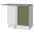 Gabinete Bajo Esquinero 102 cm 1 Puerta Blanco/Verde Vik Madesa