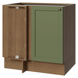 Gabinete Bajo Esquinero para Línea de 60 cm Profundidad (Sin encimera) Marrón/verde Vik Madesa
