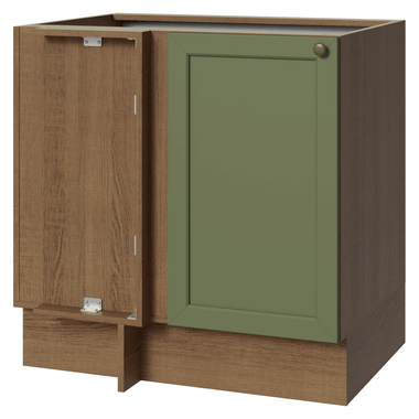 Gabinete Bajo Esquinero 80 cm 1 Puerta Sin Encimera Marrón Vik Madesa