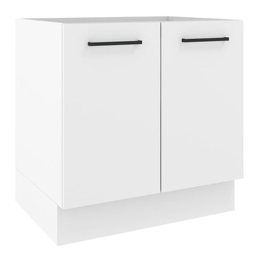 Gabinete Bajo 80 cm 2 Puertas Sin Encimera Blanco Agata Madesa