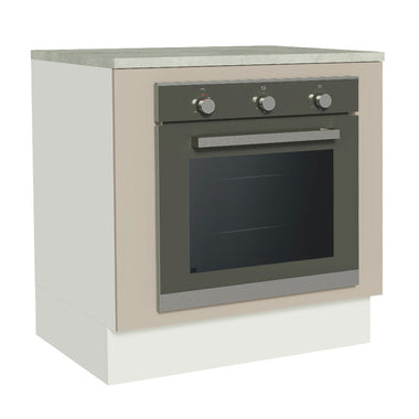 Gabinete Bajo para Horno de Empotrar 80 cm Blanco/Crema Agata, Glamy y Lux Madesa