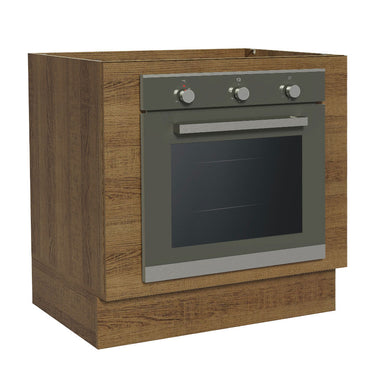 Gabinete Bajo para Horno de Empotrar 80 cm Sin Encimera Marrón Agata, Glamy y Lux Madesa