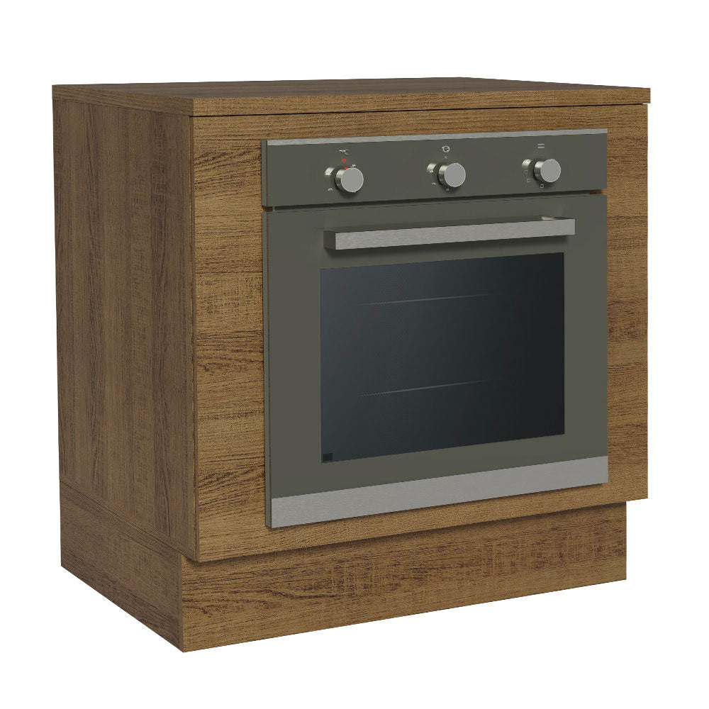 Gabinete Bajo para Horno de Empotrar 80 cm Marrón Agata, Glamy y Lux Madesa