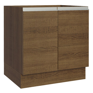 Gabinete Bajo 80 cm 2 Puertas Sin Encimera Marrón Glamy Madesa