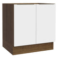 Gabinete Bajo 80 cm 2 Puertas Sin Encimera Marrón/Blanco Stella Madesa