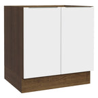 Gabinete Bajo 80 cm 2 Puertas Sin Encimera Marrón/Blanco Stella Madesa