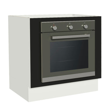 Gabinete Bajo para Horno de Empotrar 80 cm Sin Encimera Blanco/Negro Agata y Glamy Madesa