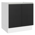 Gabinete Bajo 80 cm 2 Puertas Sin Encimera Blanco/Negro Glamy Madesa