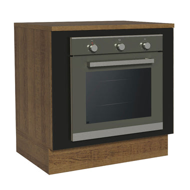 Gabinete Bajo para Horno de Empotrar 80 cm Marrón/Negro Agata y Glamy Madesa