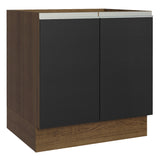 Gabinete de Cocina 80 x 60 cm 2 Puertas (Sin Encimera) Marrón/Negro Glamy