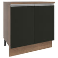 Gabinete Bajo 80 cm 2 Puertas Marrón/Negro Glamy Madesa