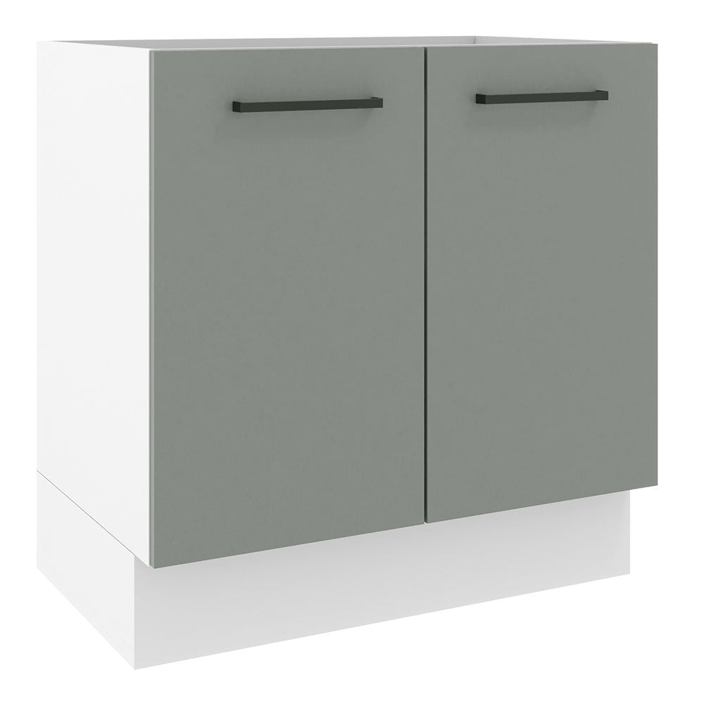 Gabinete Bajo 80 cm 2 Puertas Sin Encimera Blanco/Gris Agata Madesa