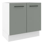 Gabinete Bajo 80 cm 2 Puertas Sin Encimera Blanco/Gris Agata Madesa