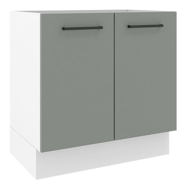 Gabinete Bajo 80 cm 2 Puertas Sin Encimera Blanco/Gris Agata Madesa