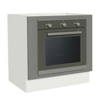 Gabinete Bajo para Horno de Empotrar 80 cm Sin Encimera Blanco/Gris Agata Madesa