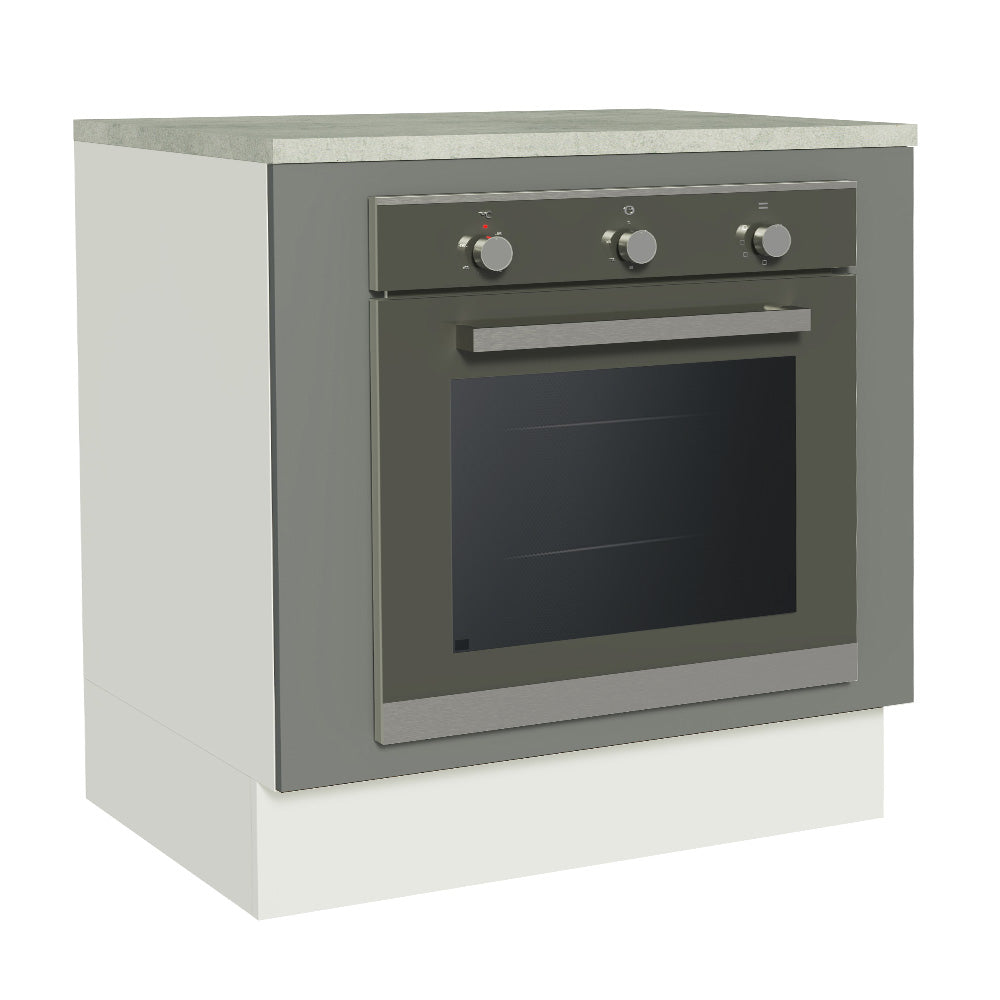 Gabinete Bajo para Horno de Empotrar 80 x 60cm Con Encimera Agata Blanco/Gris