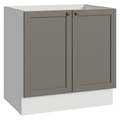 Gabinete Bajo 80 cm 2 Puertas Sin Encimera Blanco/Gris Vik Madesa