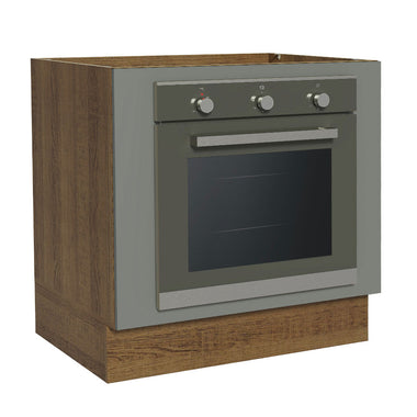 Gabinete Bajo para Horno de Empotrar 80 cm Sin Encimera Marrón/Gris Agata Madesa