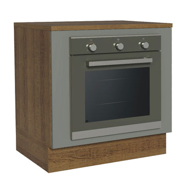 Gabinete Bajo para Horno de Empotrar 80 cm Marrón/Gris Agata Madesa