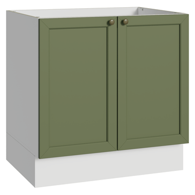 Gabinete Bajo 80 cm 2 Puertas Sin Encimera Blanco/Verde Vik Madesa