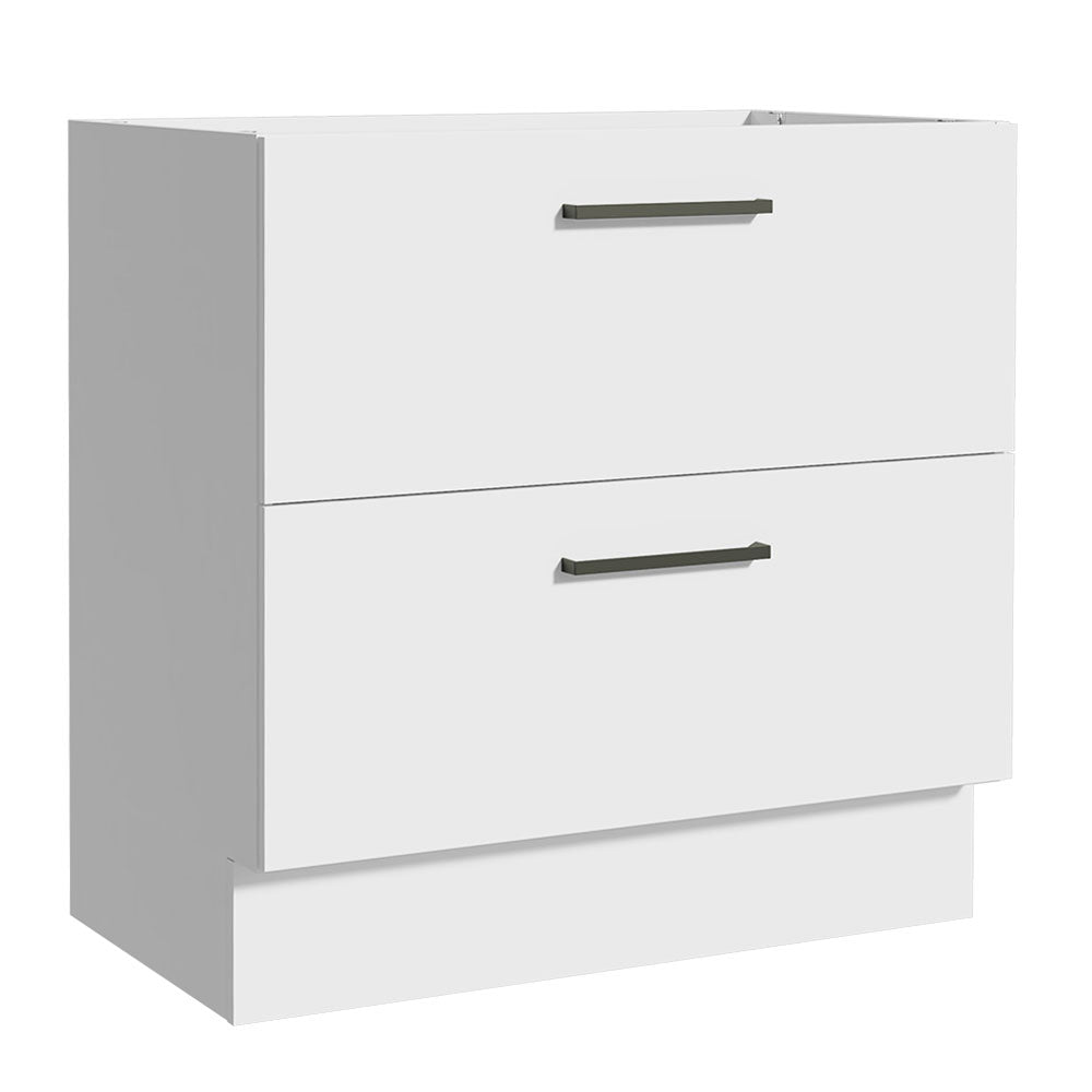 Gabinete Bajo 80 cm 2 Cajones Sin Encimera Blanco Agata Madesa