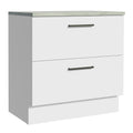 Gabinete Bajo 80 cm 2 Cajones Blanco Agata Madesa