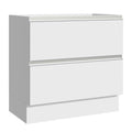 Gabinete Bajo 80 cm 2 Cajones Sin Encimera Blanco Glamy Madesa