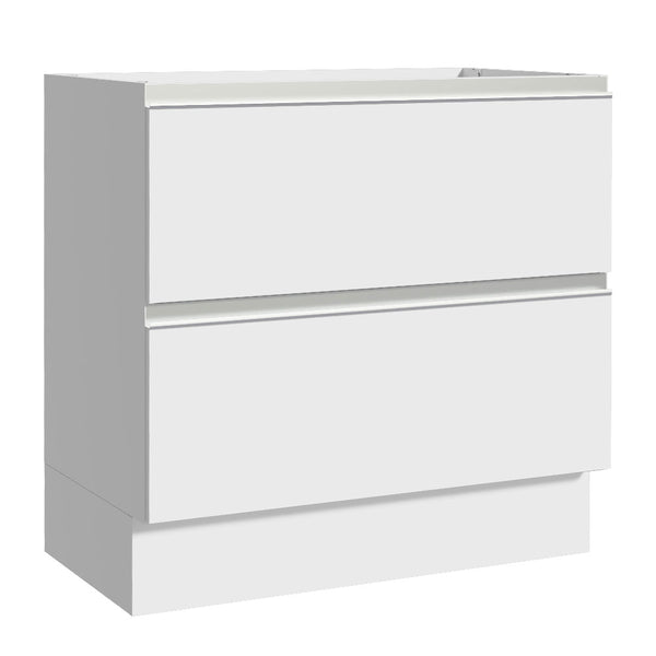 Gabinete Bajo 80 cm 2 Cajones Sin Encimera Blanco Glamy Madesa