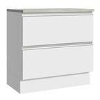 Gabinete Bajo 80 cm 2 Cajones Blanco Glamy Madesa
