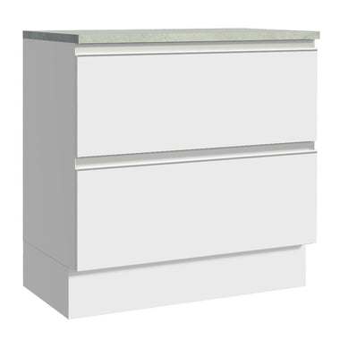 Gabinete Bajo 80 cm 2 Cajones Blanco Glamy Madesa