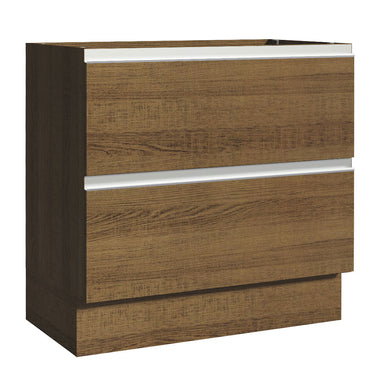Gabinete Bajo 80 cm 2 Cajones Sin Encimera Marrón Glamy Madesa