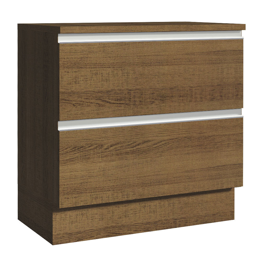 Gabinete Bajo 80 cm 2 Cajones Marrón Glamy Madesa