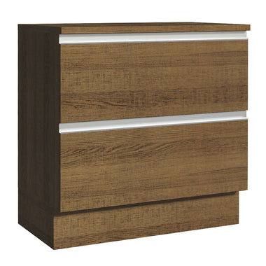 Gabinete Bajo 80 cm 2 Cajones Marrón Glamy Madesa