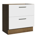 Gabinete Bajo 80 cm 2 Cajones Sin Encimera Marrón/Blanco Agata Madesa