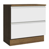Gabinete Bajo 80 x 60 cm 2 Cajones (Con Encimera) Glamy Marrón/Blanco