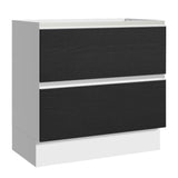 Gabinete Bajo 80 x 60 cm 2 Cajones (Sin Encimera) Glamy Blanco/Negro