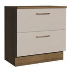 Gabinete Bajo 80 cm 2 Cajones Marrón/Crema Agata Madesa