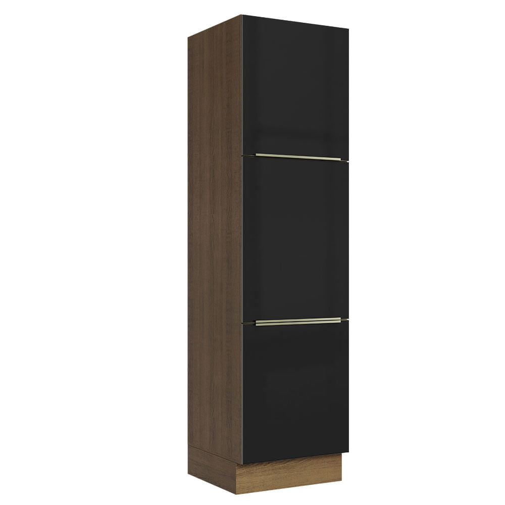 Mueble Despensa 60 cm 3 Puertas Lux Marrón/Negro