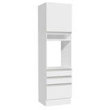 Mueble de Cocina para Horno Glamy 60 x 60 cm 1 Puerta y 3 Cajones Blanco