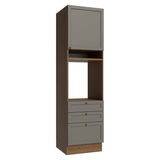 Mueble para Horno 60 x 60 cm 1 Puerta 3 Cajones Marrón/Gris Vik Madesa