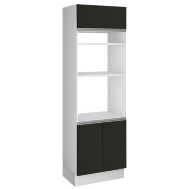Mueble para Horno 70 cm 3 Puertas Blanco/Negro Glamy Madesa